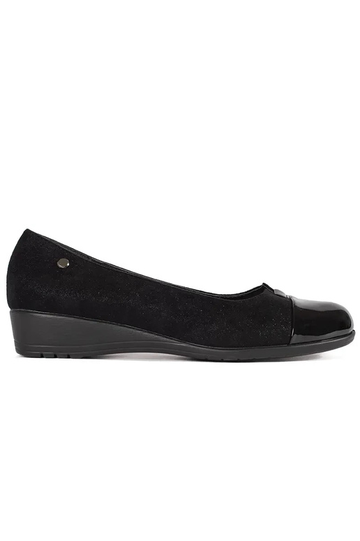 Bottines noires avec bouts vernis