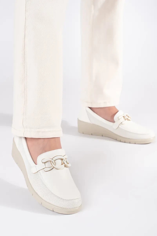 Bottines blanches à plateforme avec...