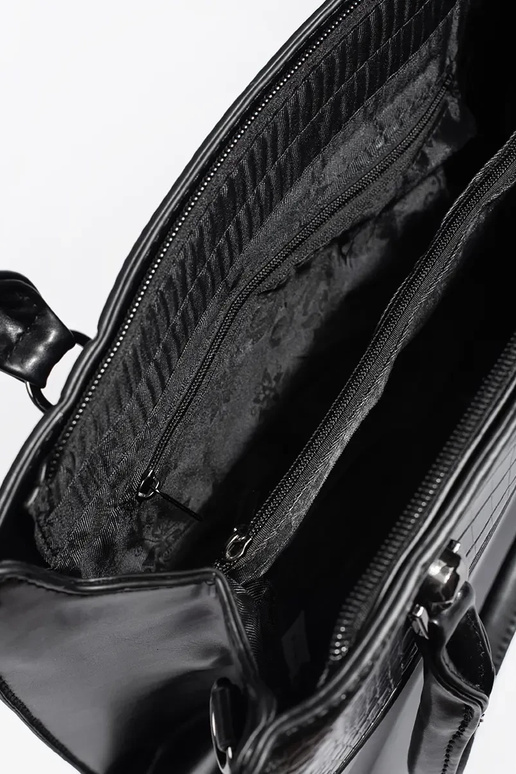 Sac à main noir de taille moyenne à...