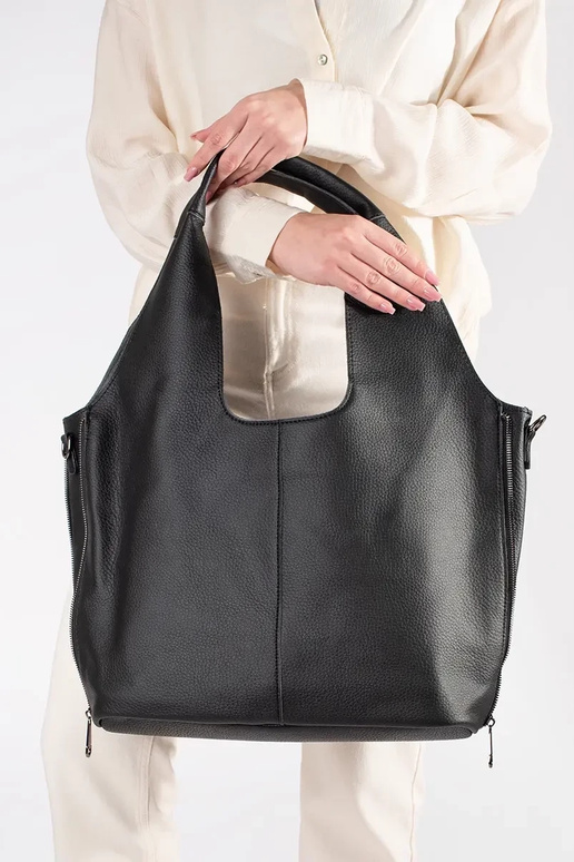 Sac noir en simili cuir grande taille