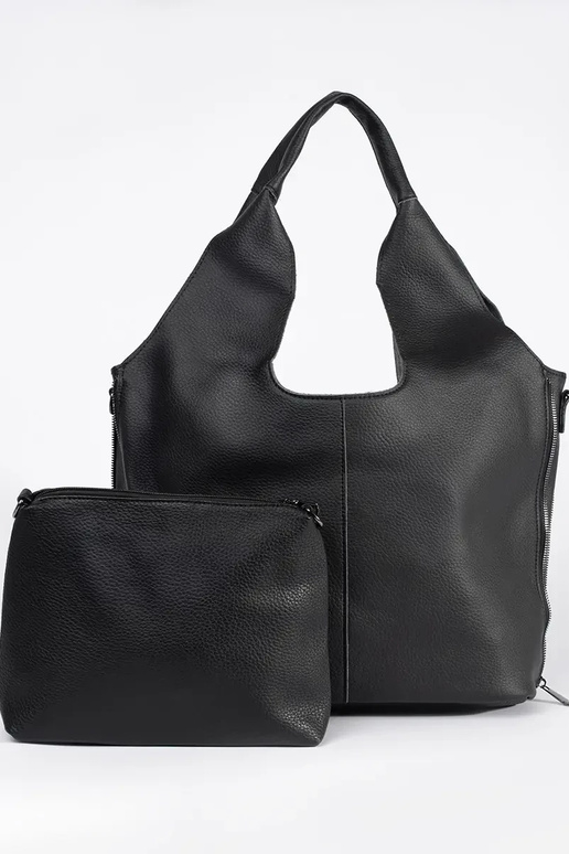 Sac noir en simili cuir grande taille