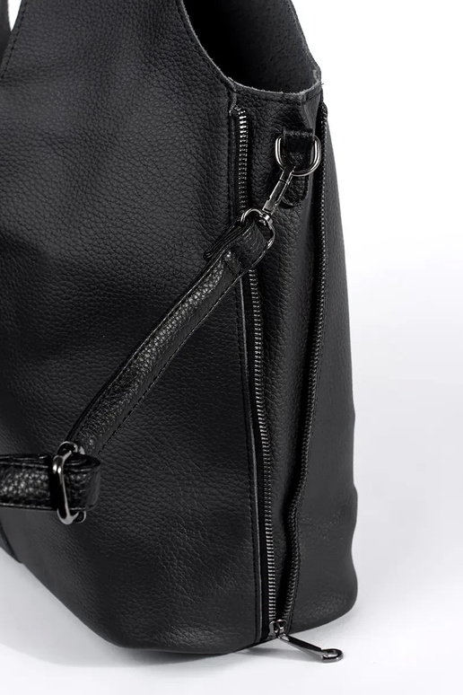 Sac noir en simili cuir grande taille