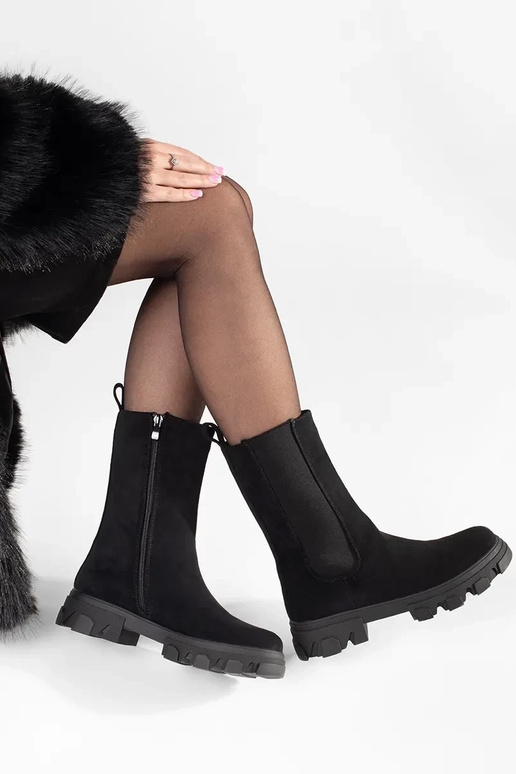 Bottines Chelsea noires en daim Bottines Chelsea noires en daim