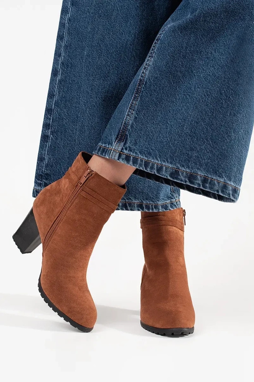 Bottines marron en daim