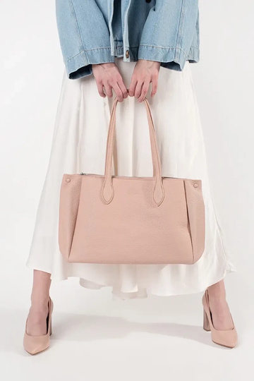 sac shopper en éco cuir rose 2