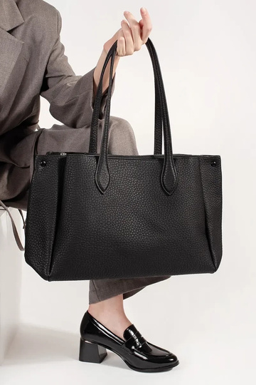 sac shopper en éco cuir noir 2