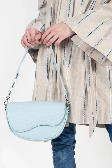 Sac bleu type cuir de nerka 2