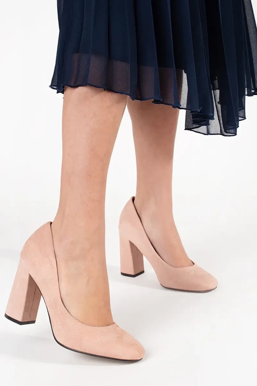 Escarpins couleur sable en daim