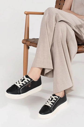 Baskets en cuir noires avec... 2