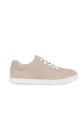 Baskets en cuir beige