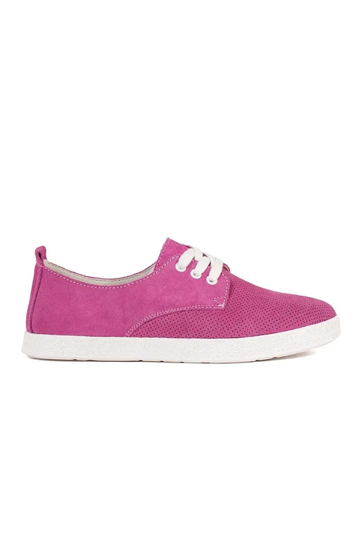 Chaussures ajourées en cuir naturel rose
