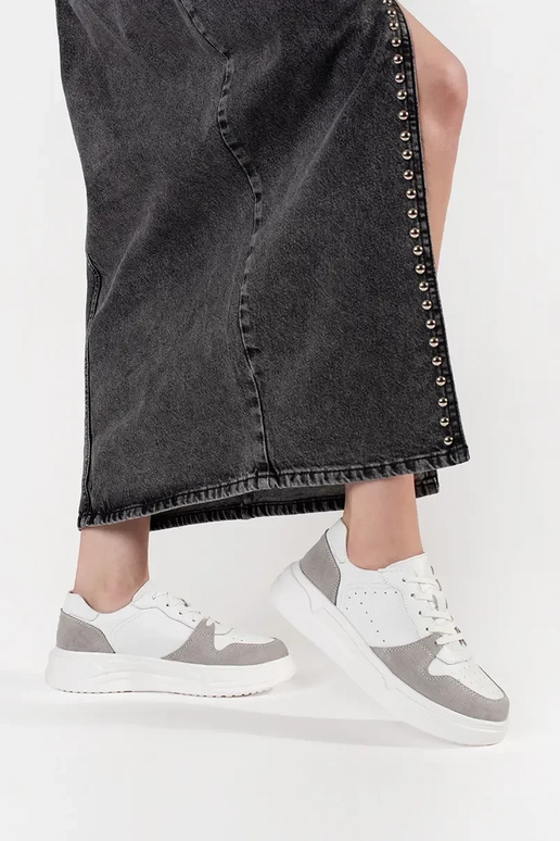 Baskets en cuir blanches avec plateforme Baskets en cuir blanches avec plateforme