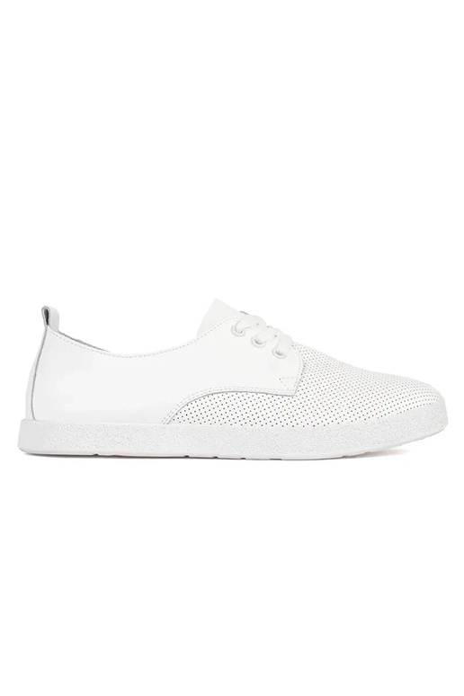 Baskets ajourées en cuir naturel...