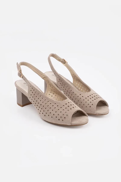 Sandales couleur sable à talon bas Sandales couleur sable à talon bas