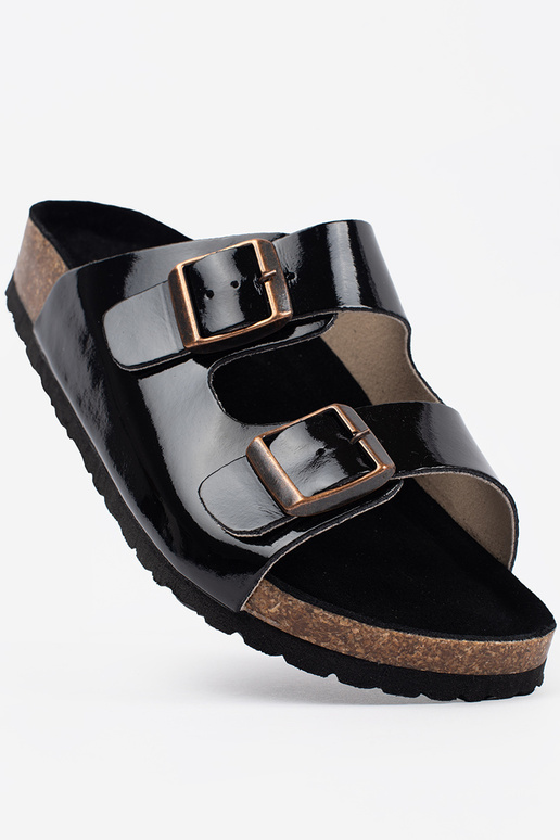 Chaussons noirs à semelle plate Chaussons noirs à semelle plate