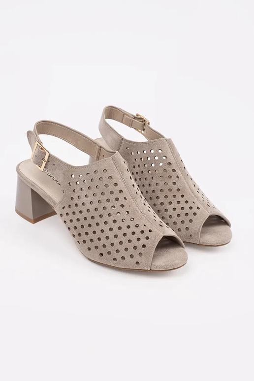 sandales en daim couleur sable à talons