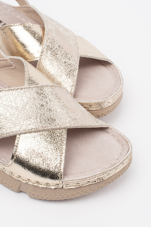 Sandales plates dorées pour femmes Sandales plates dorées pour femmes