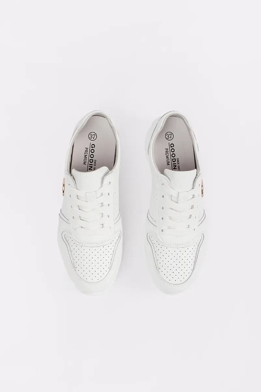 baskets blanches en cuir naturel