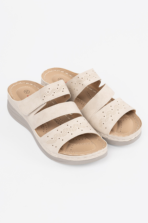 Chaussons à plateforme basse sable vif