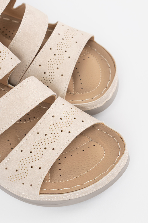 Chaussons à plateforme basse sable vif