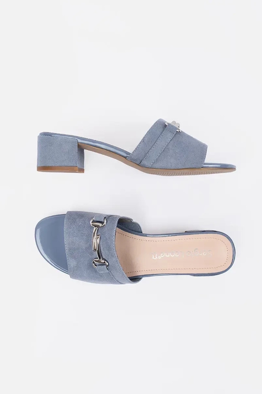 Chaussons bleus à talons hauts Sergio... Chaussons bleus à talons hauts Sergio...