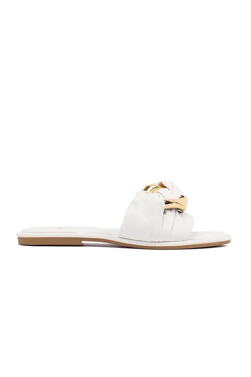 Chaussons plats pour femmes blancs