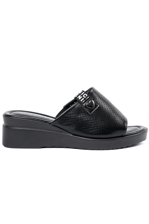 Chaussons ajourés à plateforme noirs Chaussons ajourés à plateforme noirs