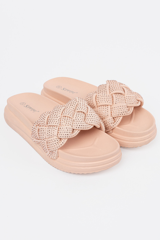 Chaussons avec cristaux roses Chaussons avec cristaux roses