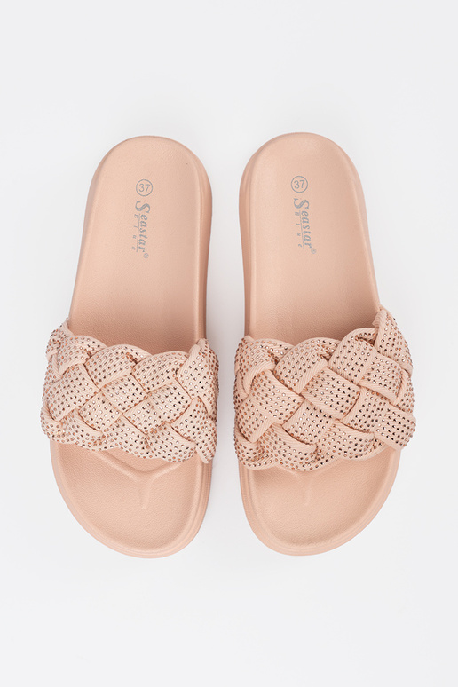 Chaussons avec cristaux roses Chaussons avec cristaux roses