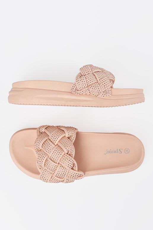 Chaussons avec cristaux roses Chaussons avec cristaux roses