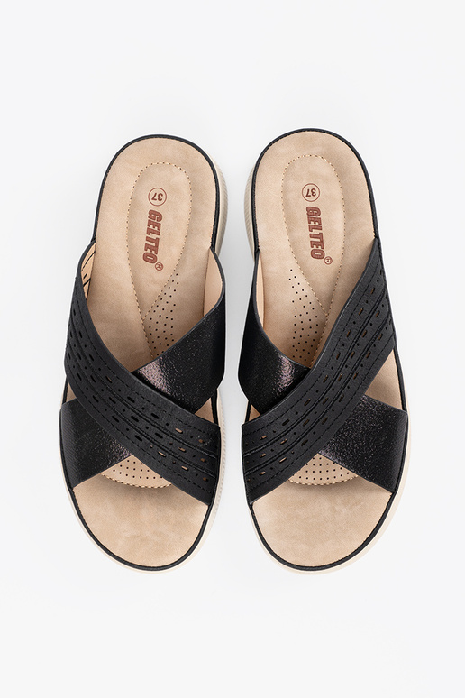 Pantoufles avec plateforme noires Pantoufles avec plateforme noires