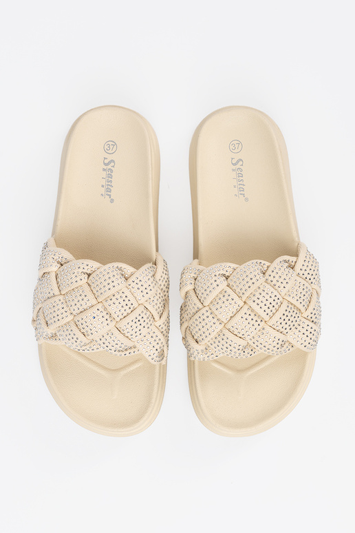 Chaussons avec des cristaux couleur...