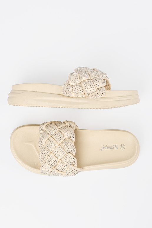 Chaussons avec des cristaux couleur...