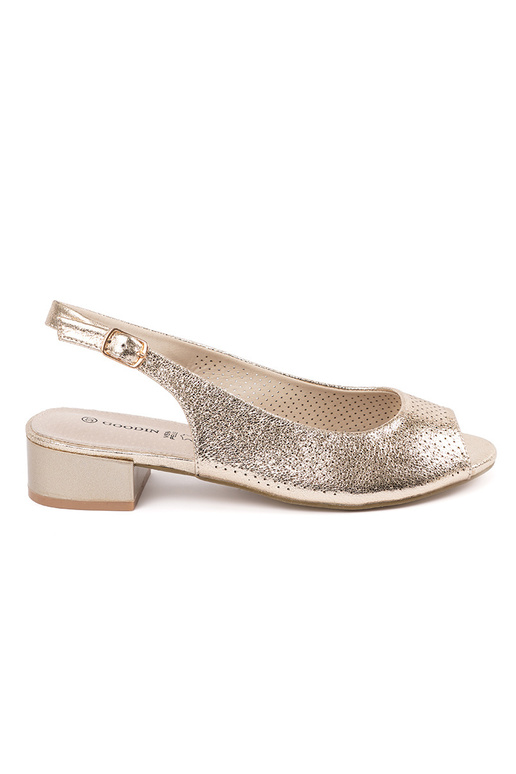 Sandales dorées ajourées pour femmes...