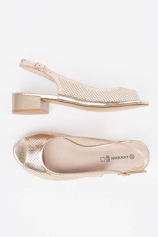 Sandales dorées ajourées pour femmes...