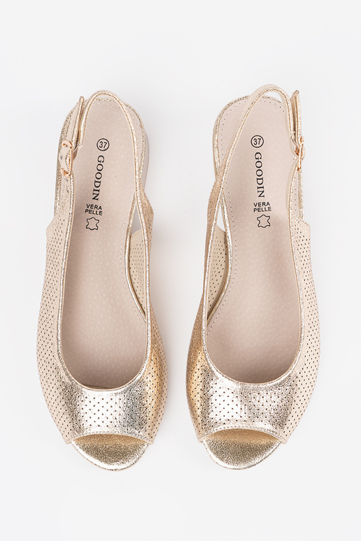 Sandales dorées ajourées pour femmes...