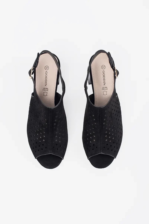 sandales noires à talons en daim sandales noires à talons en daim