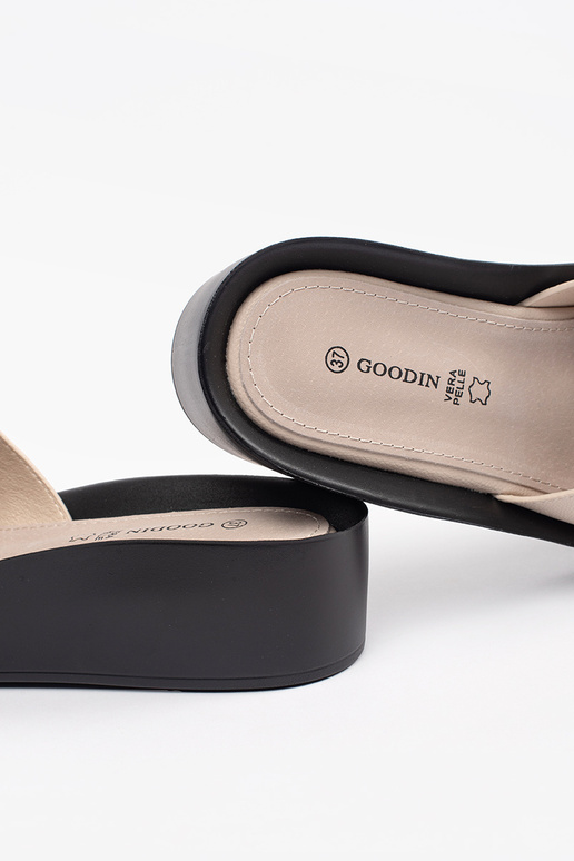 claquettes pour femmes beige avec chaîne