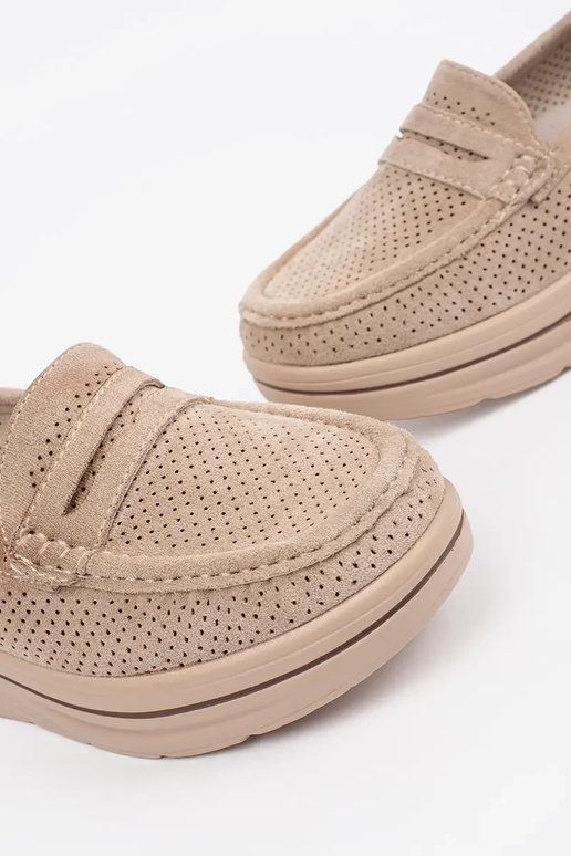 mocassins sable sur semelle épaisse