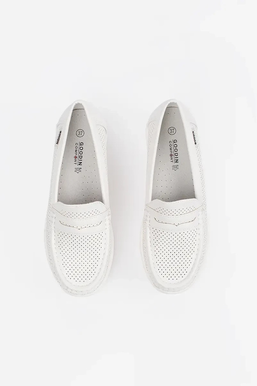 mocassins blancs sur semelle épaisse