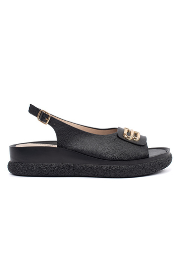 Sandales plates noires avec...