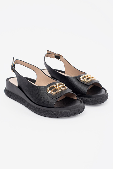 Sandales plates noires avec... 2