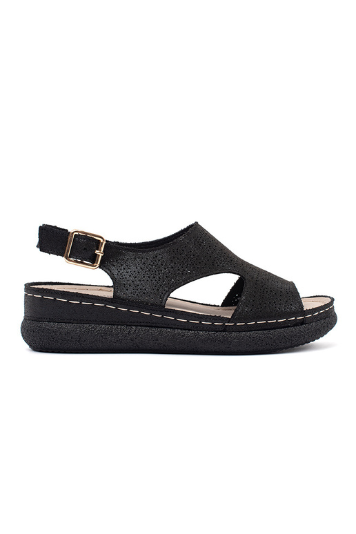 Sandales noires sur plateforme claire Sandales noires sur plateforme claire