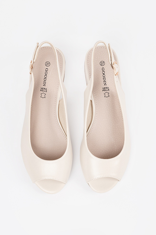 Sandales élégantes couleur ivoire à...