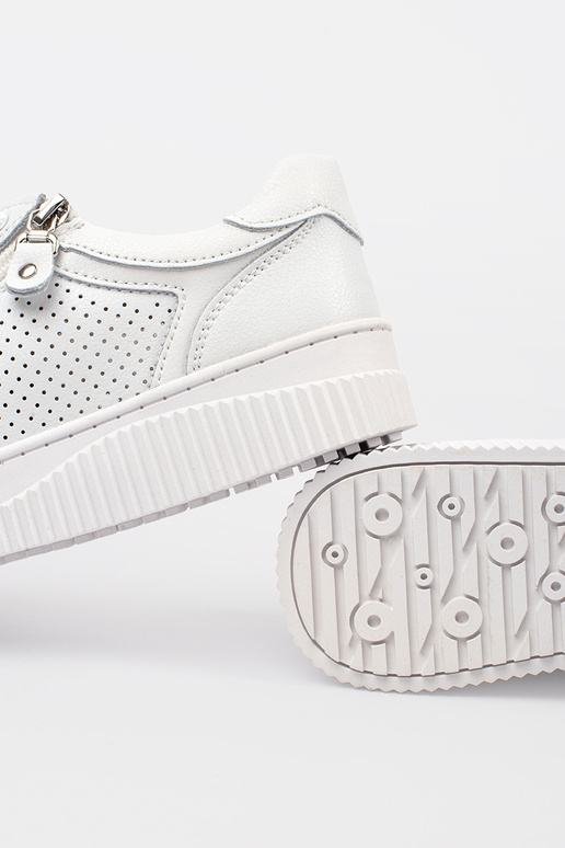 Baskets blanches à plateforme en cuir... Baskets blanches à plateforme en cuir...