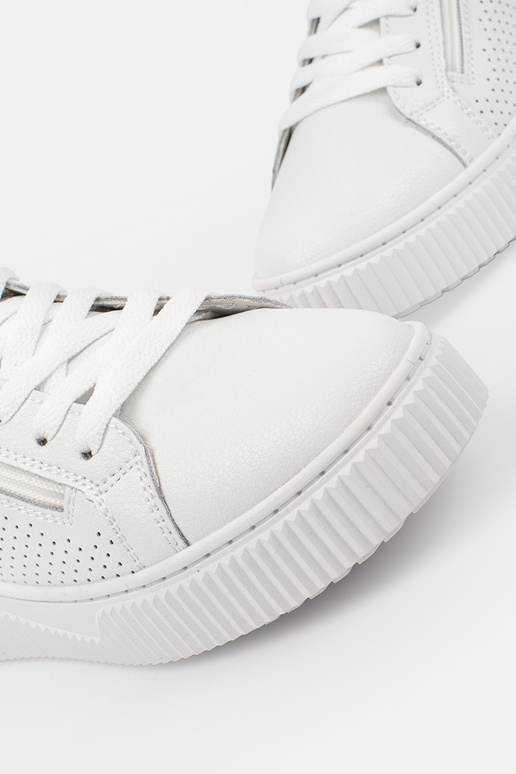 Baskets blanches à plateforme en cuir... Baskets blanches à plateforme en cuir...