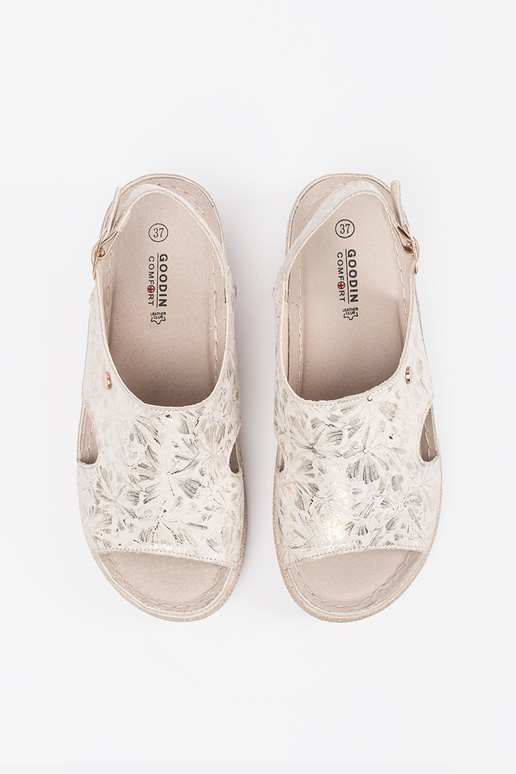 Sandales plates couleur ivoire avec...