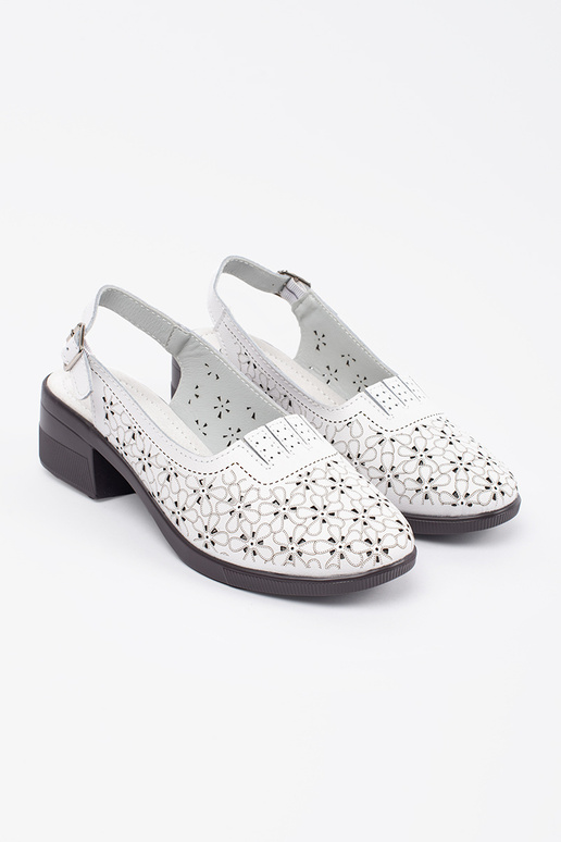 Sandales blanches à petit talon Sandales blanches à petit talon