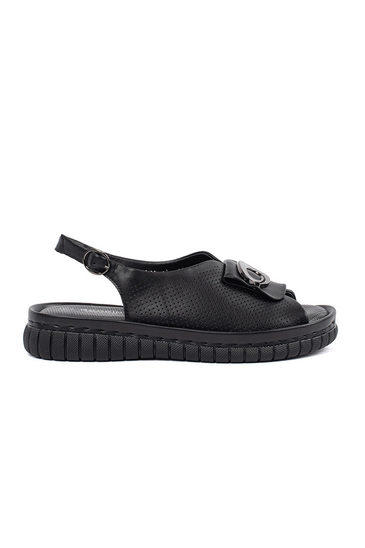 Sandales élégantes noires en cuir