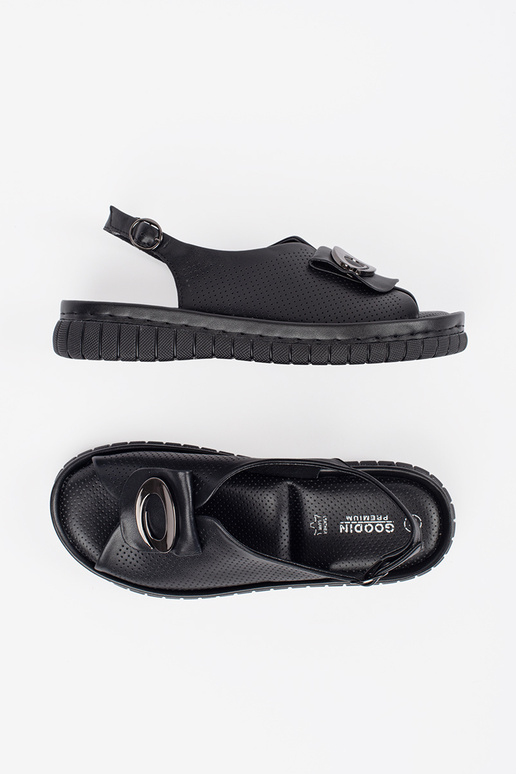 Sandales élégantes noires en cuir